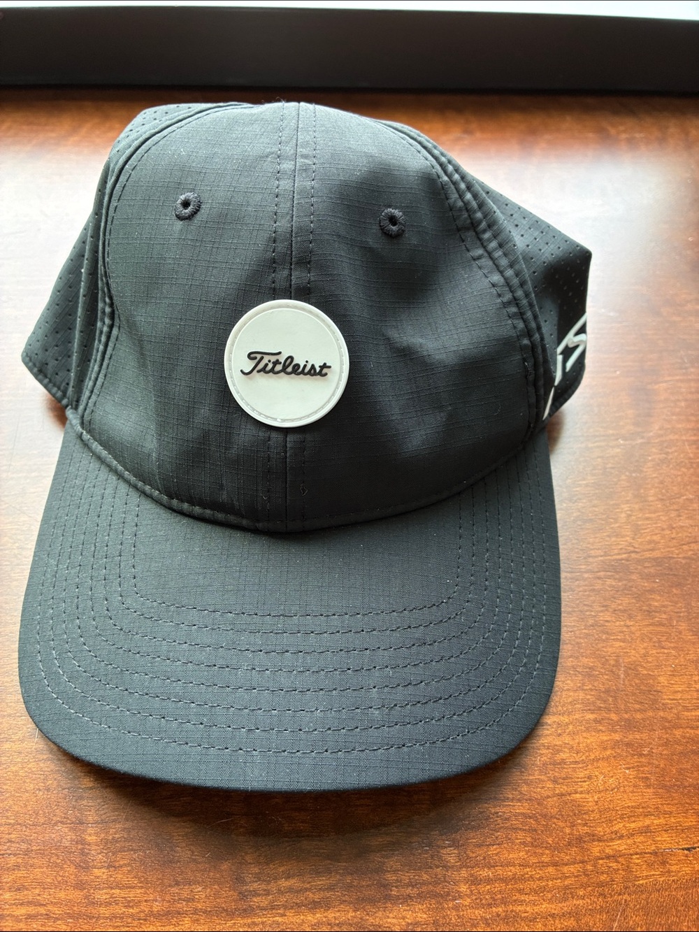 Titleist Black Cap with White Round Logo Patch